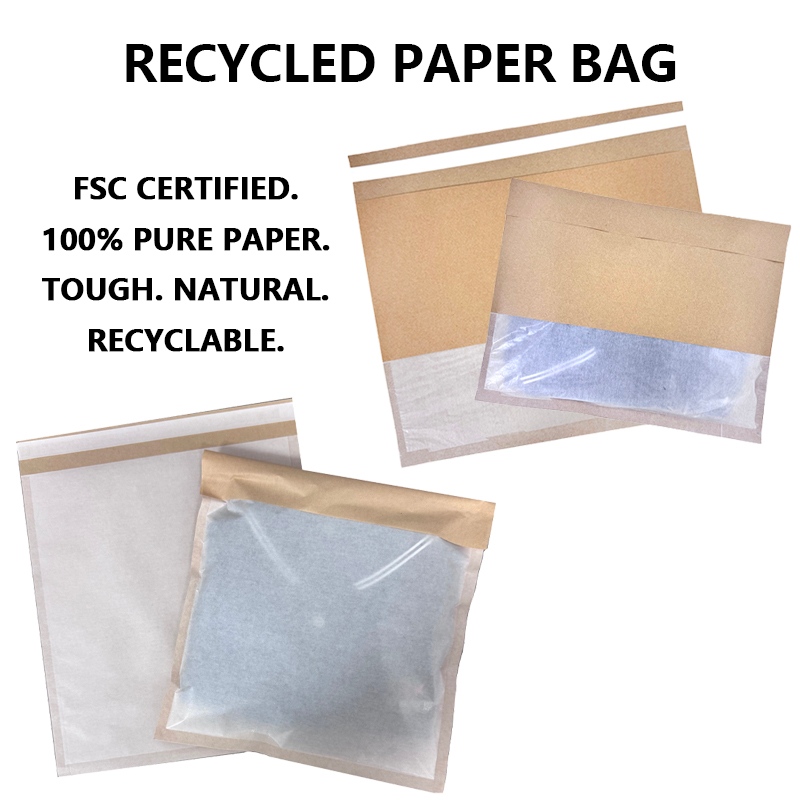 Pasadyang Recycled Paper Bag na may Glassine Window Nakuha ang Popularidad sa Sustainable Packaging Market