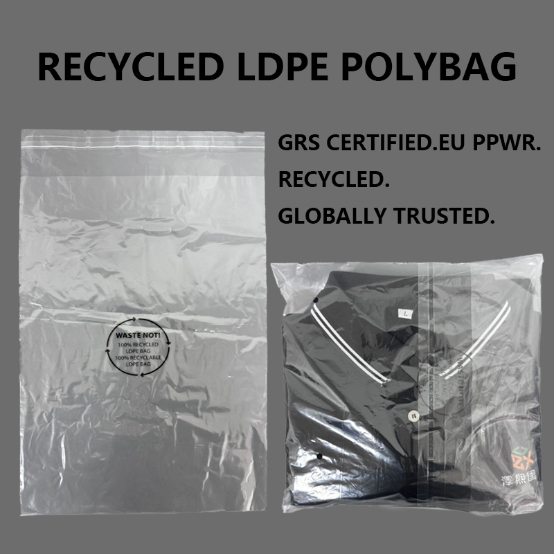 Ang Custom Recycled LDPE Polybag ay Tumutulong sa Mga Fashion Brand na Mag-upgrade ng Sustainable Packaging na may GRS Certified Recycled Materials