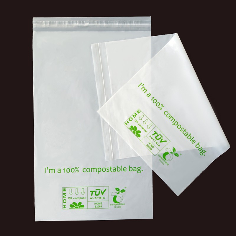 Biodegradable self-adhesive bag