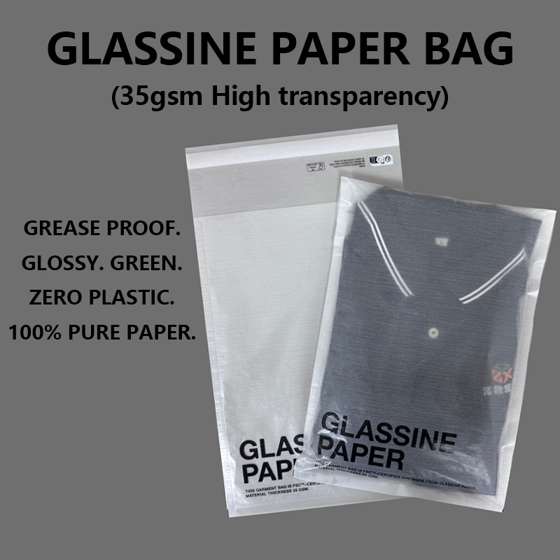 Custom High Transparency Glassine Paper Bag na may Self Adhesive Seal