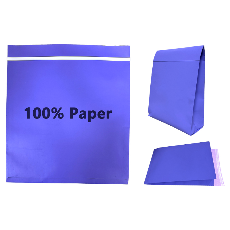 Custom na Gilid na Gusseted Recycled Paper Bag